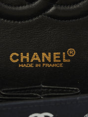 2001 Canvas Icon Pattern Classic Flap Chain Bag 25cm Black