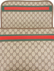 キャンバスGGパターンシェリーラインショルダーバッグ　ブラウン