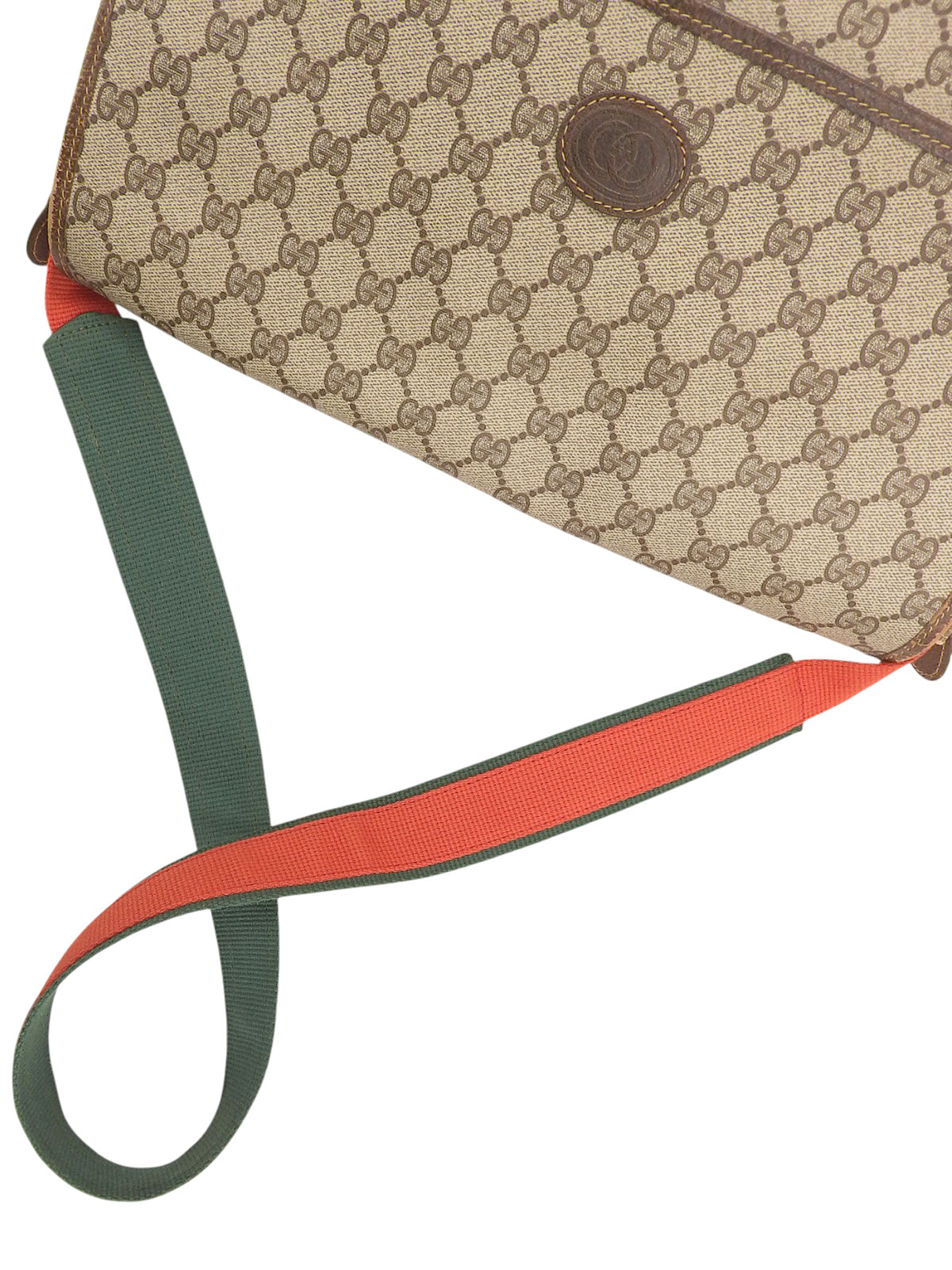 キャンバスGGパターンシェリーラインショルダーバッグ　ブラウン