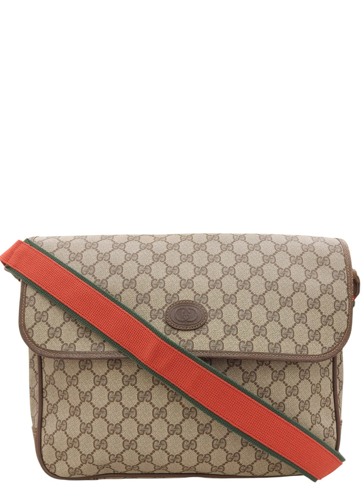 キャンバスGGパターンシェリーラインショルダーバッグ　ブラウン