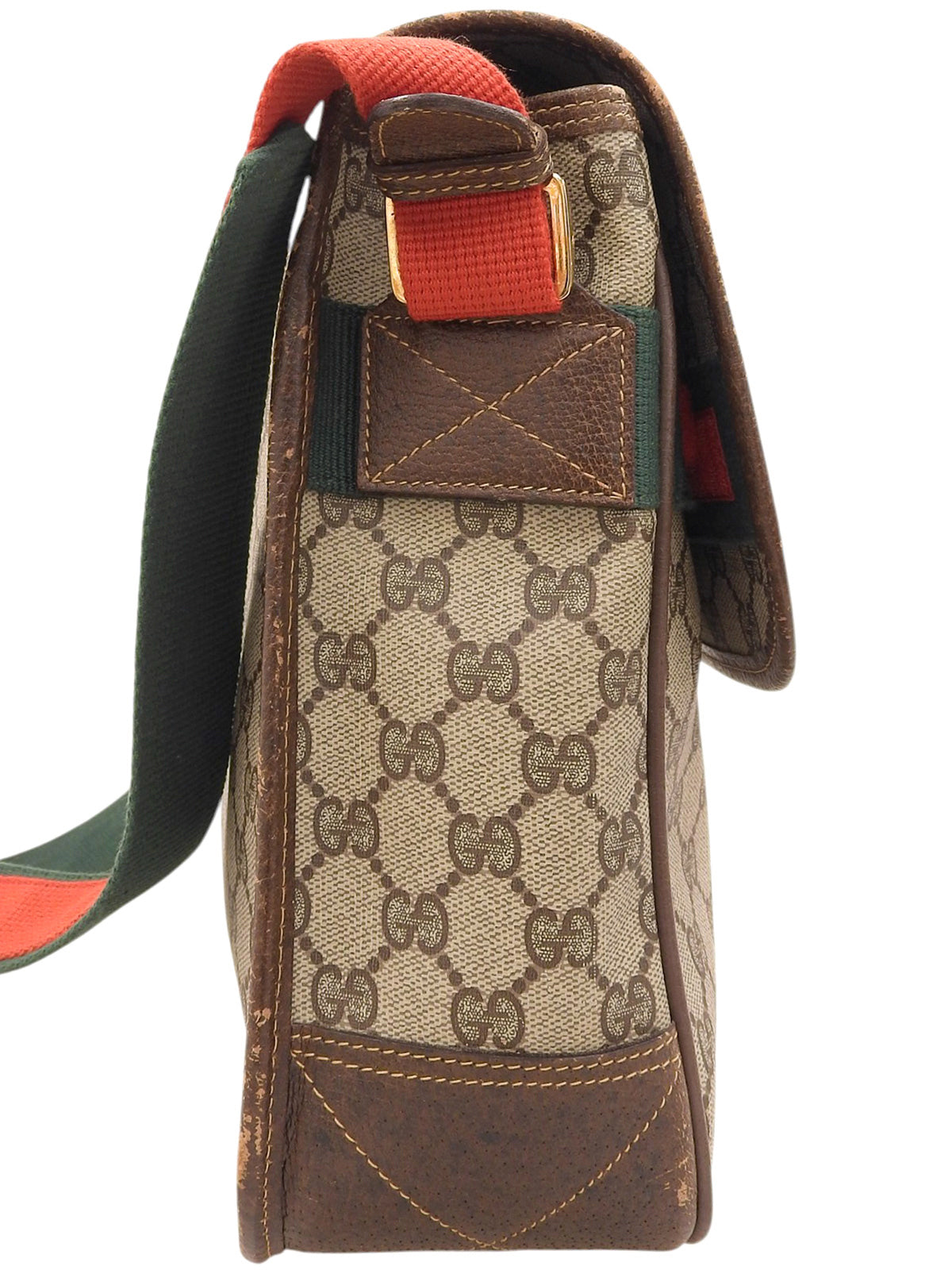 Canvas GG Pattern Sherry Line Shoulder Bag Brown