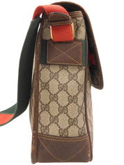 Canvas GG Pattern Sherry Line Shoulder Bag Brown
