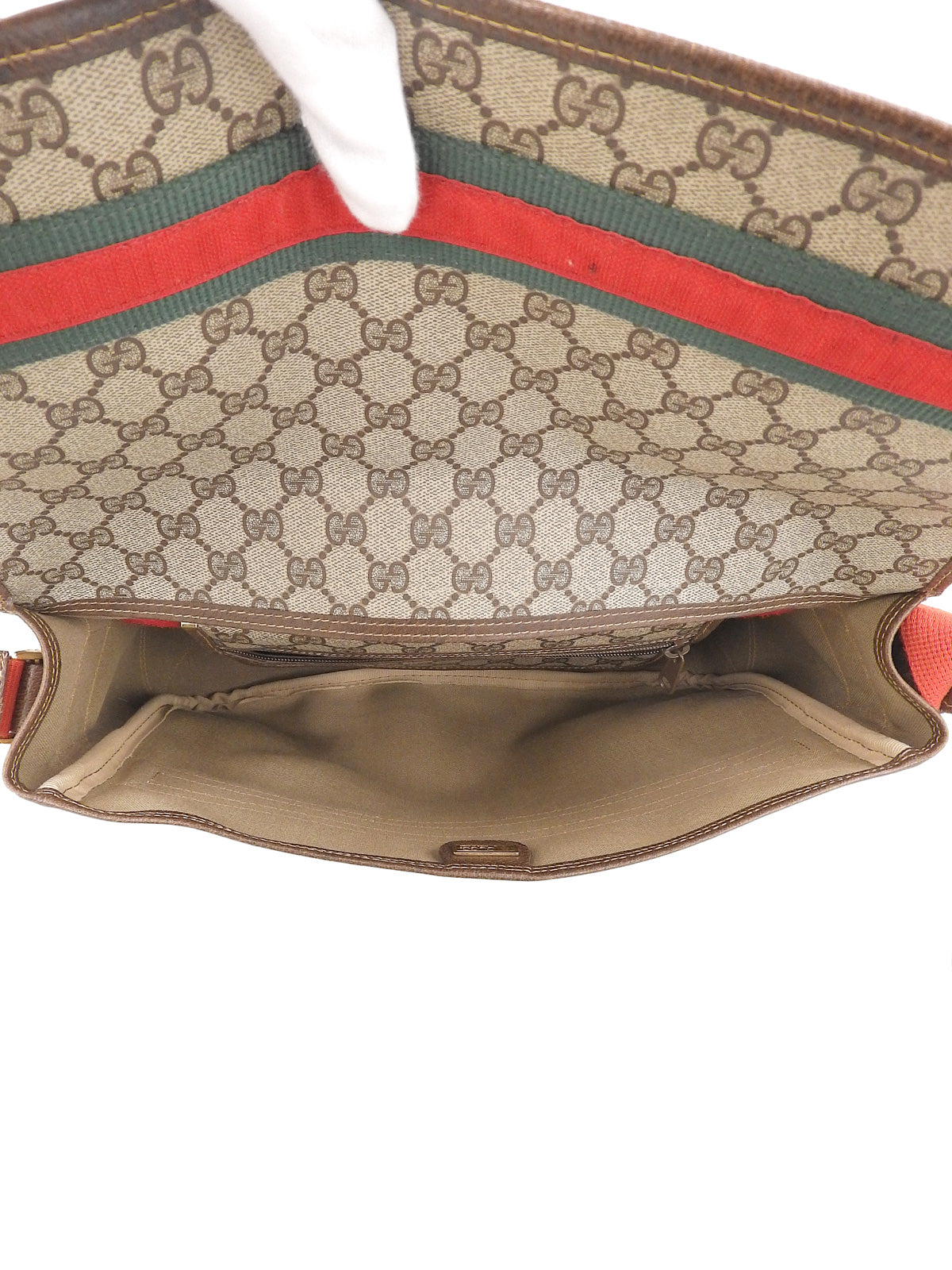Canvas GG Pattern Sherry Line Shoulder Bag Brown