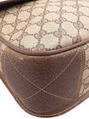 Canvas GG Pattern Sherry Line Shoulder Bag Brown