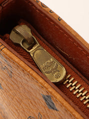 标志图案肩背包 驼色