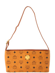 标志图案肩背包 驼色