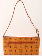 标志图案肩背包 驼色