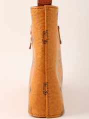 标志图案肩背包 驼色