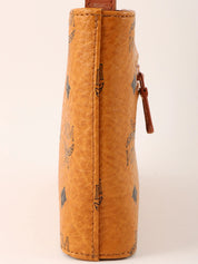 标志图案肩背包 驼色