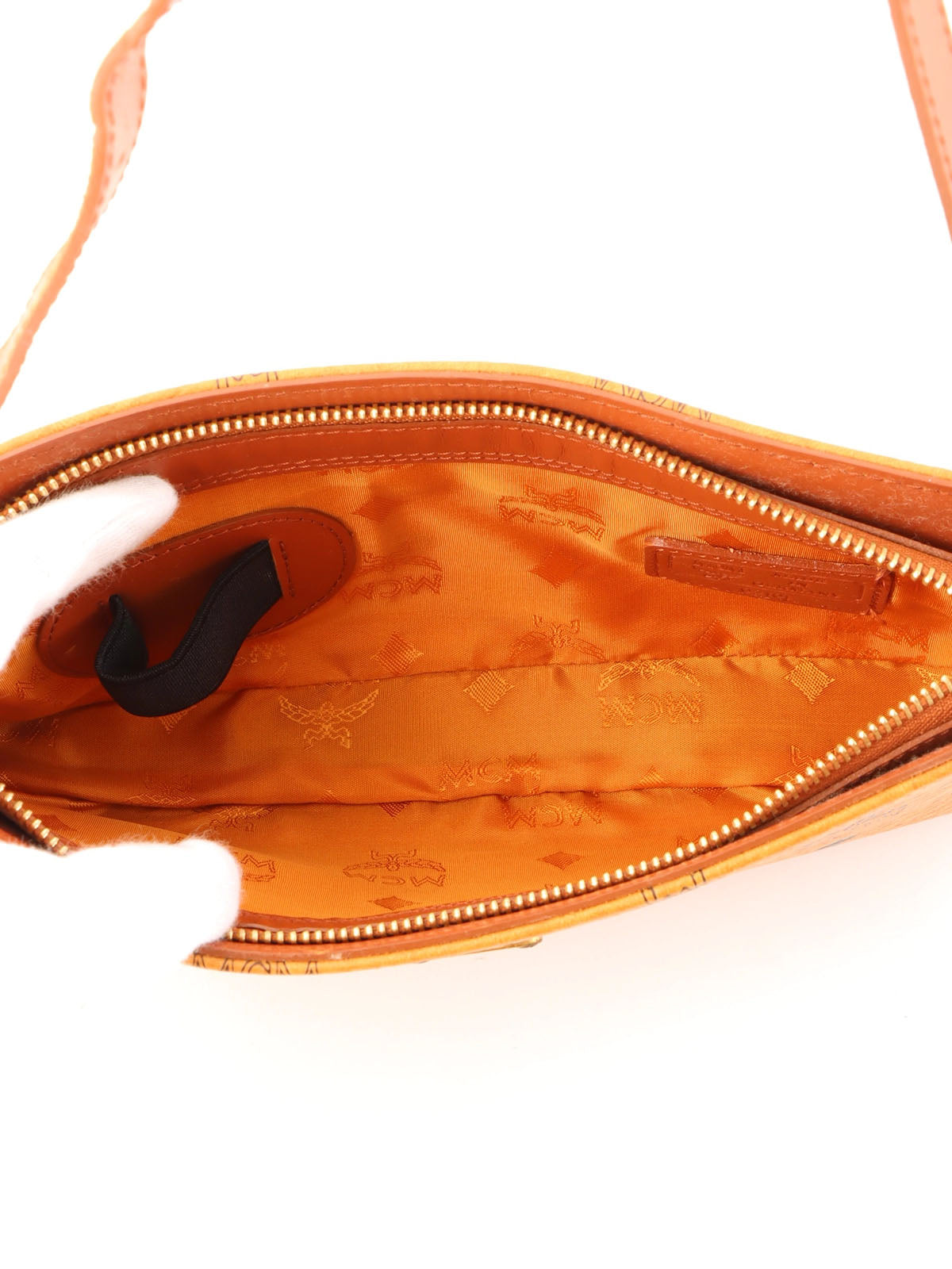 Logo Pattern Shoulder Bag in Camel
