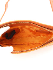 Logo Pattern Shoulder Bag in Camel