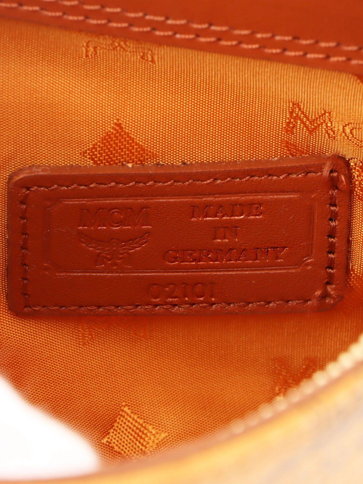 Logo Pattern Shoulder Bag in Camel