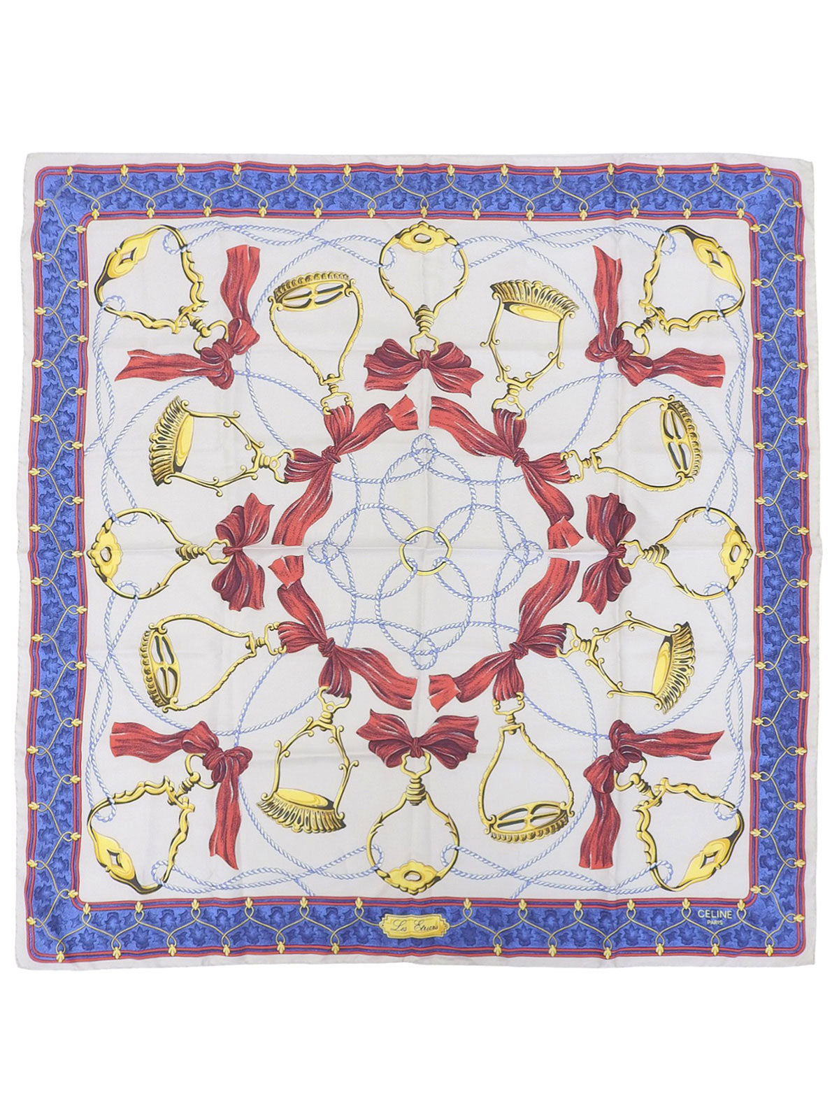 リボンモチーフスカーフ グレー/マルチ