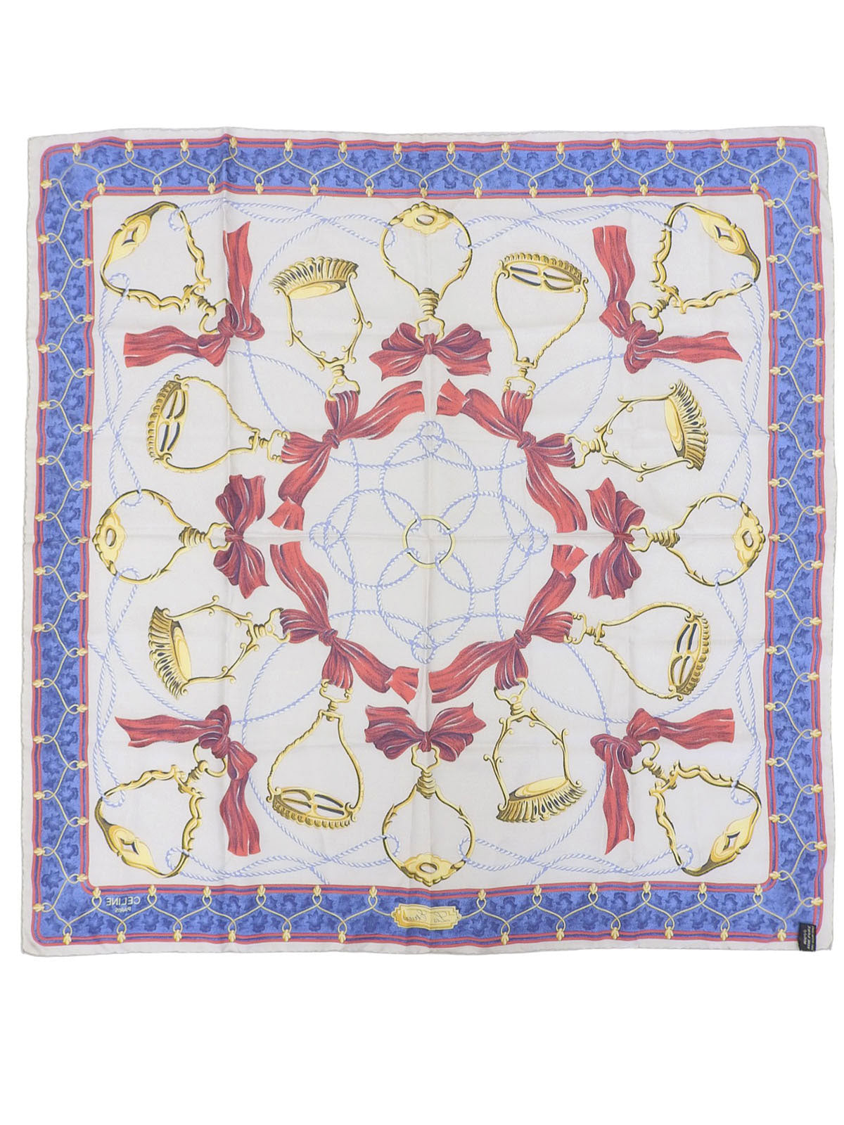 缎带图案围巾 灰色/多色