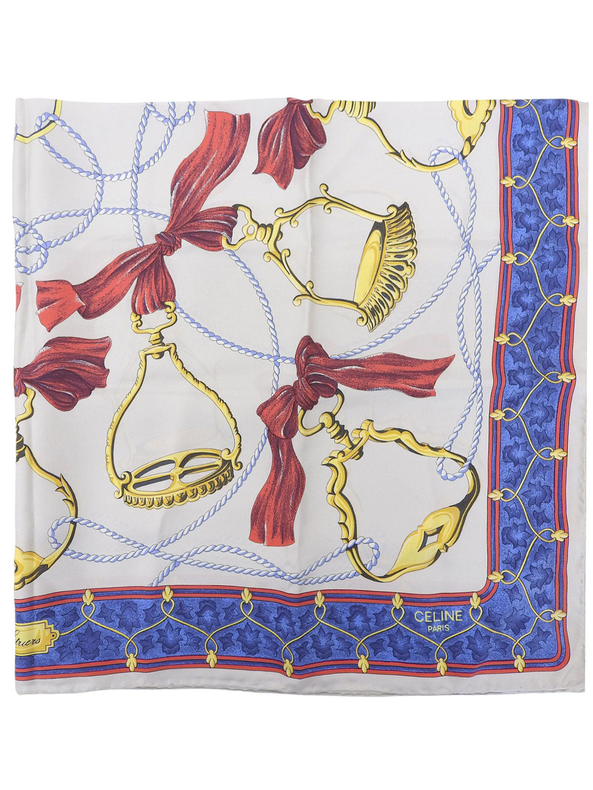 缎带图案围巾 灰色/多色