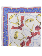 缎带图案围巾 灰色/多色