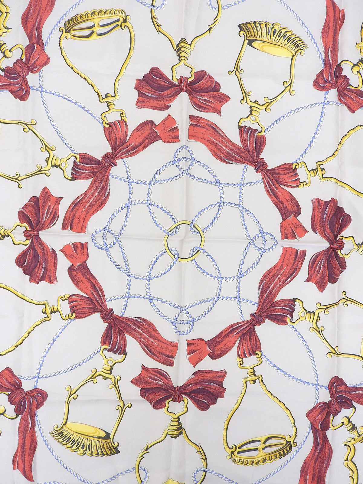 缎带图案围巾 灰色/多色