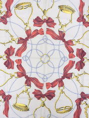 リボンモチーフスカーフ グレー/マルチ