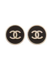 2004年製 ラウンドCCマークイヤリング ブラック/シルバー