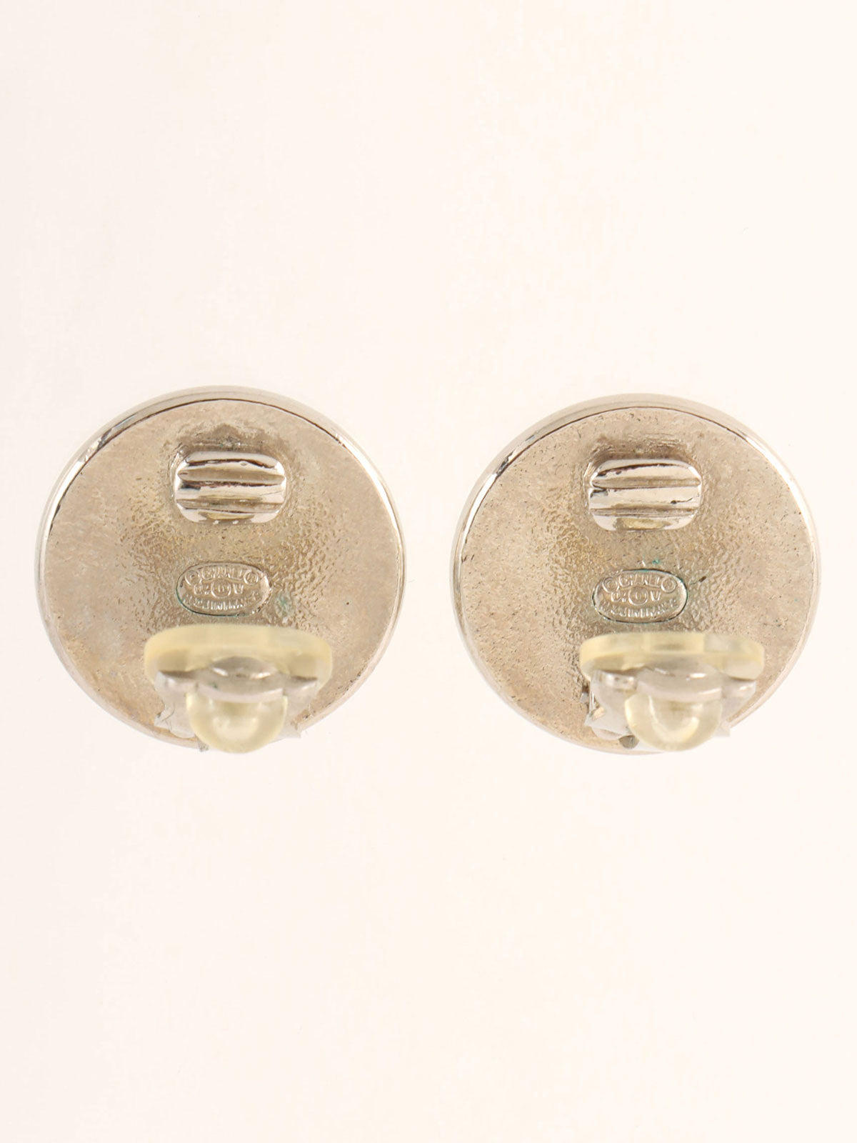 2004年製 ラウンドCCマークイヤリング ブラック/シルバー