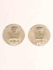 2004年製 ラウンドCCマークイヤリング ブラック/シルバー