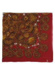 Chain Coin Pattern Scarf in Red/Multi
