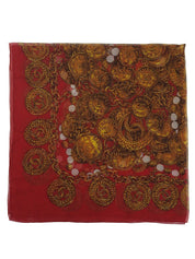 Chain Coin Pattern Scarf in Red/Multi