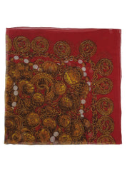 Chain Coin Pattern Scarf in Red/Multi
