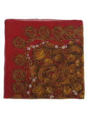 Chain Coin Pattern Scarf in Red/Multi