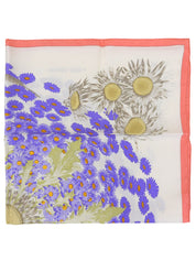 Carré 90 FLEURS et CARLINES 图案围巾 白色/多色