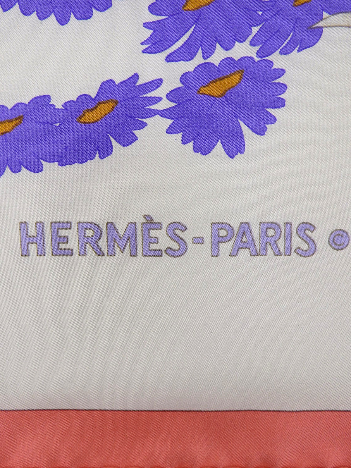 Carré 90 FLEURS et CARLINES 图案围巾 白色/多色