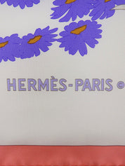 Carré 90 FLEURS et CARLINES 图案围巾 白色/多色