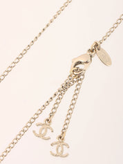 2011 Leaf Motif Beaded CC Mark Necklace in Gold/Green/Black