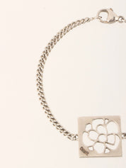 Square Camellia Cutout Bracelet in Silver