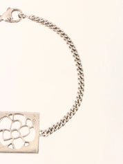 Square Camellia Cutout Bracelet in Silver