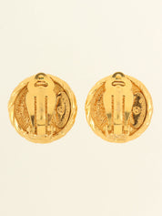 Round CC Mark Earrings Gold