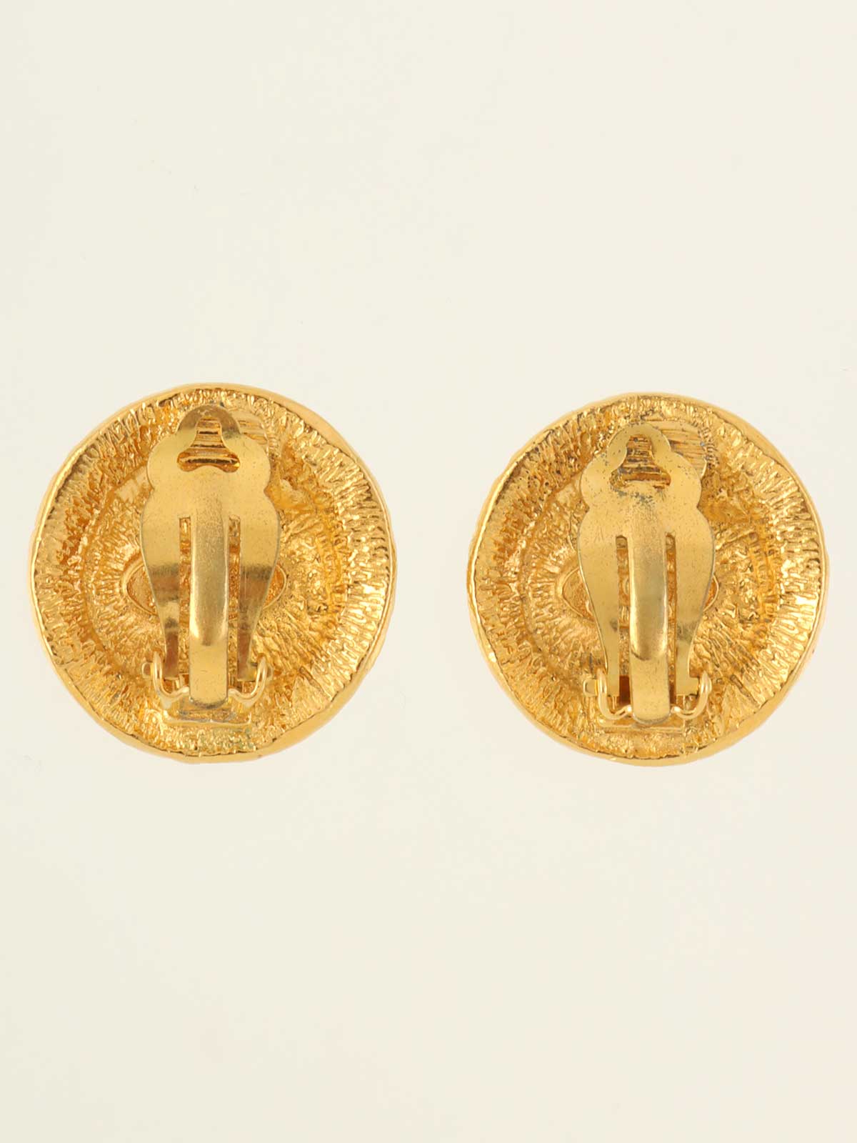 圆形CC标志设计耳环（金色）