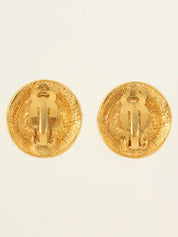 ラウンドCCマークロゴデザインイヤリング　ゴールド