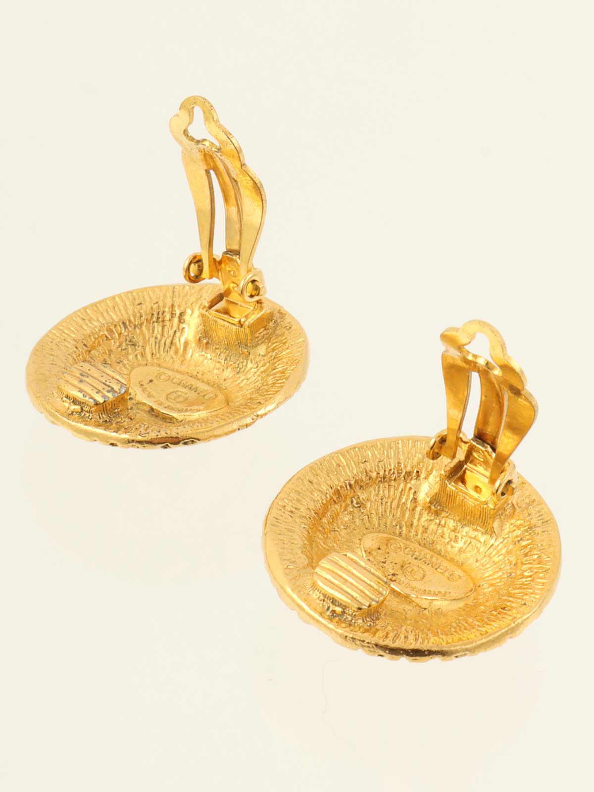 圆形CC标志设计耳环（金色）