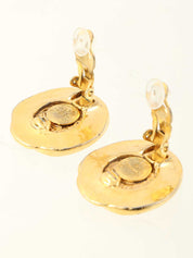Round Logo CC Mark Earrings Gold