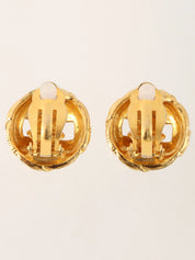 ラウンドCCマークカットアウトイヤリング　ゴールド