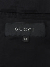 Wool and leather combination jacket in black