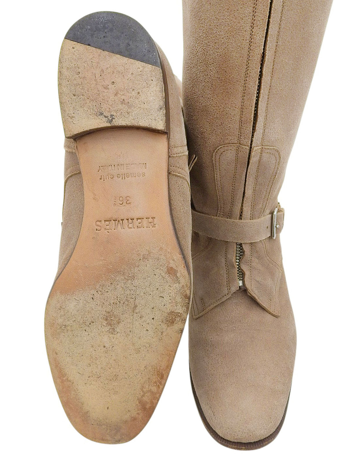 スエードロングブーツ ベージュ