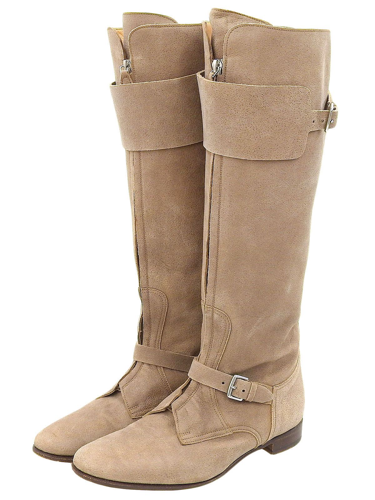 スエードロングブーツ ベージュ