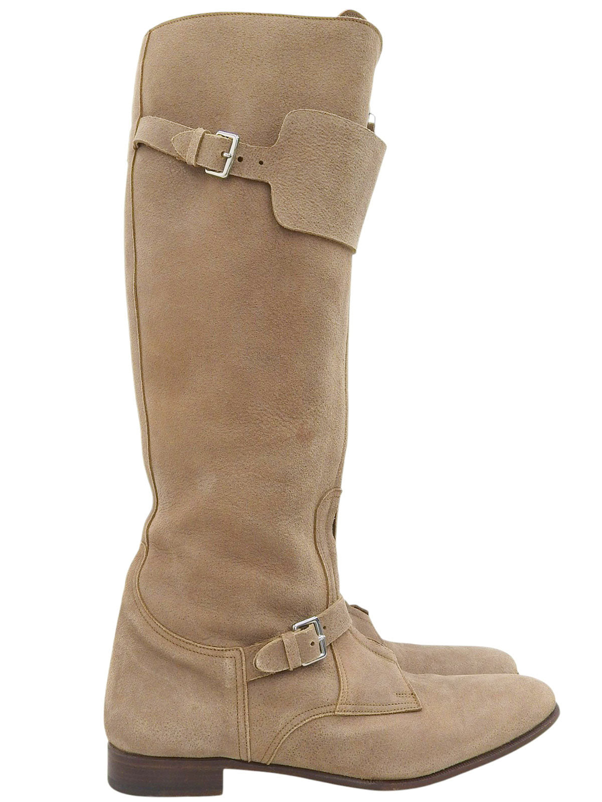 スエードロングブーツ ベージュ