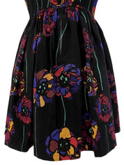 フラワーパターンノースリーブワンピース ブラック/マルチ