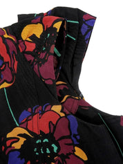 フラワーパターンノースリーブワンピース ブラック/マルチ