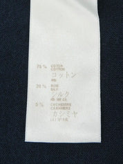 ロゴ刺繍ニットトップス　ネイビー