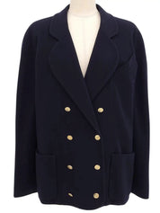 Mademoiselle Button Double-Breasted Jacket Navy