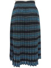 黑/蓝/白条纹百褶裙